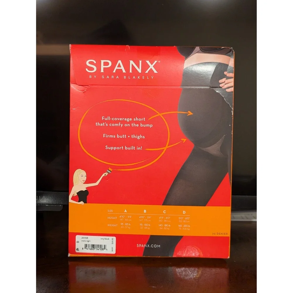 Spanx Mama Tights 20115R Very Black Maternity Shapewear Support Opaque Size B